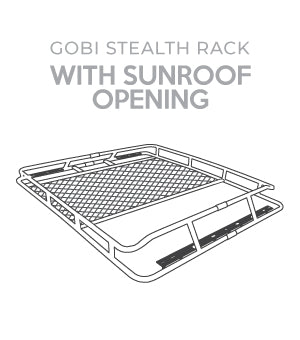 Image highlighting the gobi stealth rack with sunroof opening