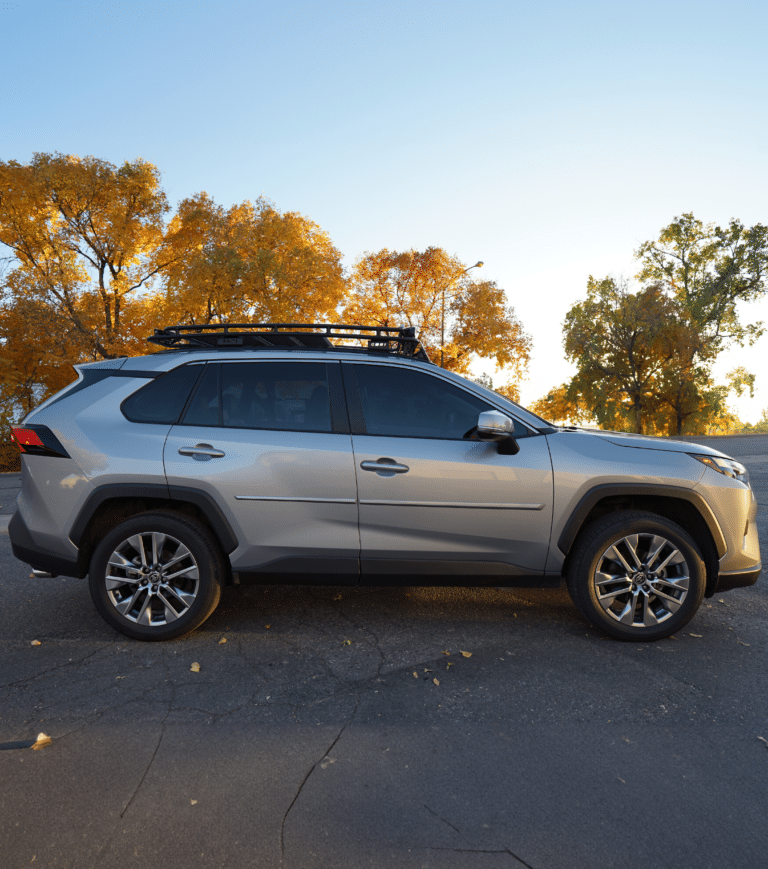 Side view of the stealth gobi rack with sunroof opening