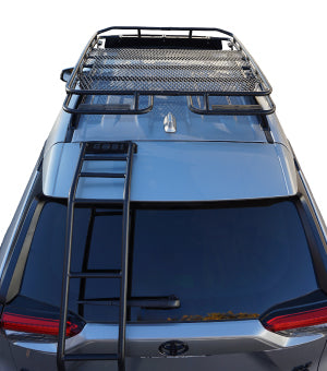 Rear view of the stealth gobi rack with sunroof opening mounted on rav4
