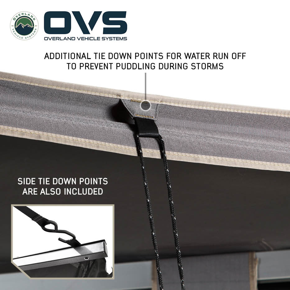 HD Nomadic 270 LT awning guide line and tie-down nylon connector detail