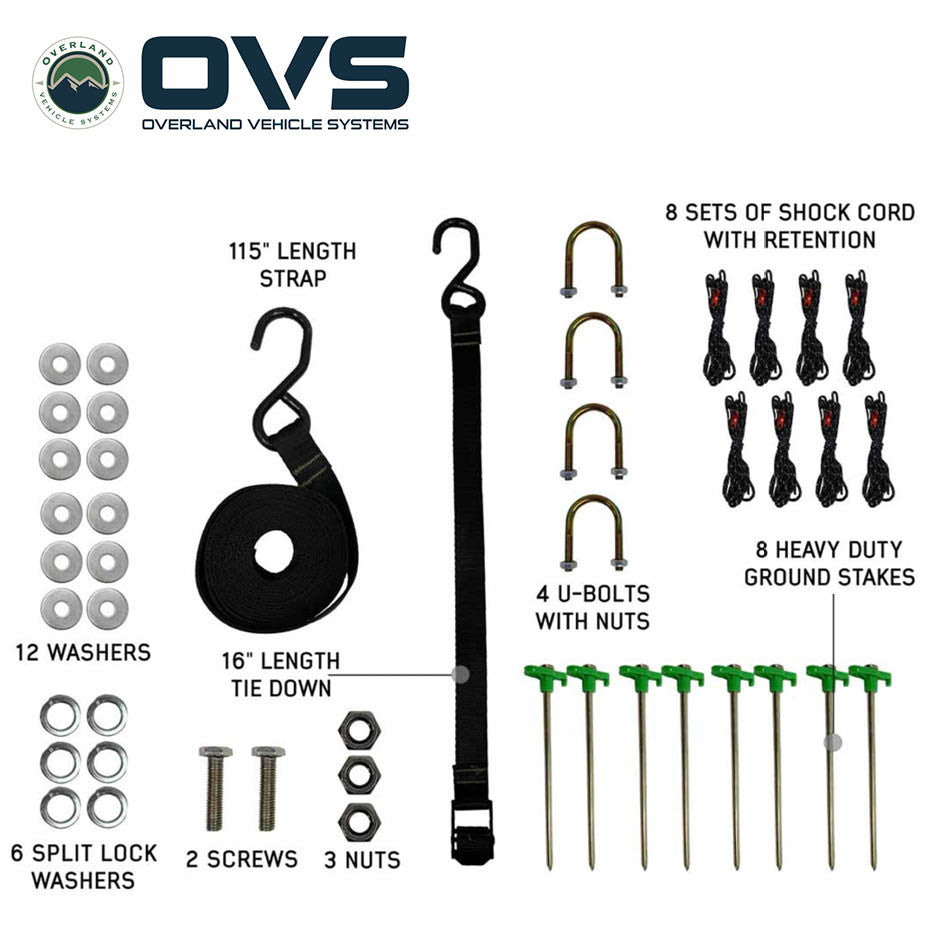 Nomadic 270 LT awning included accessories shock cord stakes hardware kit