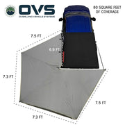 Nomadic 270 LT awning dimensions diagram showing 80 sq ft coverage area