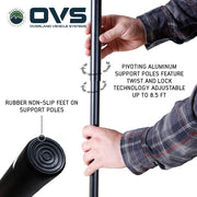 HD Nomadic 270 LT awning aluminum pole quick-lock system close-up