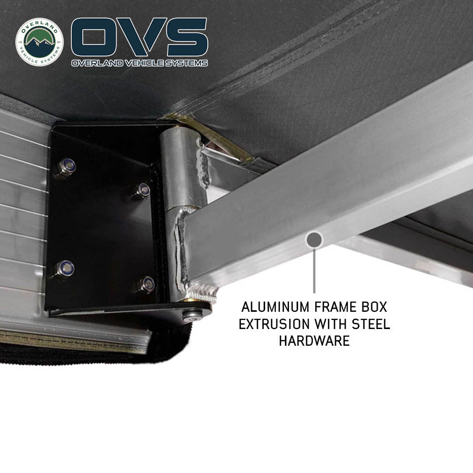 Nomadic 270 LT awning boxed aluminum rafter and hinge construction detail