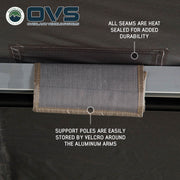 Nomadic 270 LT awning velcro strap securing folded fabric for transit