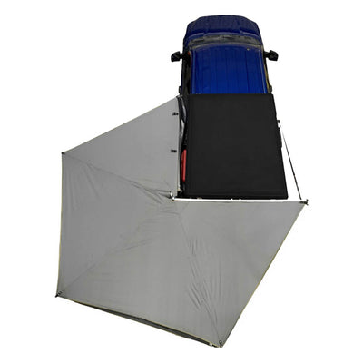 OVS HD Nomadic 270 LT Awning deployed on overland vehicle hero shot