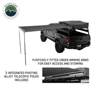 OVS 90 degree overland awning deployed with poles down
