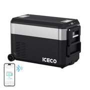 ICECO JP40 Pro wheeled portable fridge freezer single zone black front view
