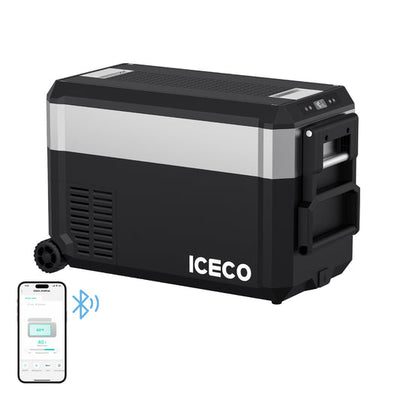 ICECO JP40 Pro wheeled portable fridge freezer single zone black front view