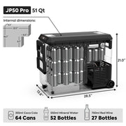 ICECO JP50 Pro 50 liter wheeled portable fridge freezer front view