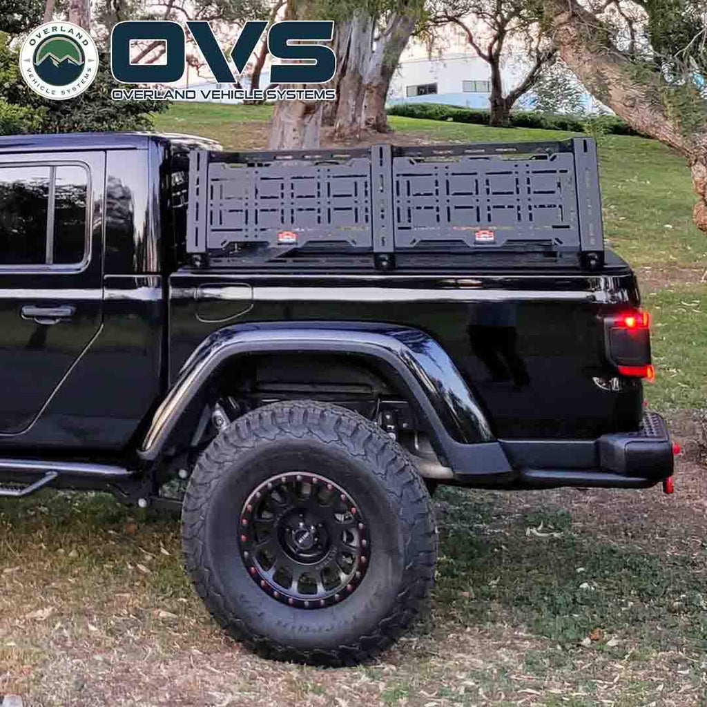 Ruff Rax 2018-2026 Jeep Gladiator modular bed rack lifestyle side view showing rack integrated on truck