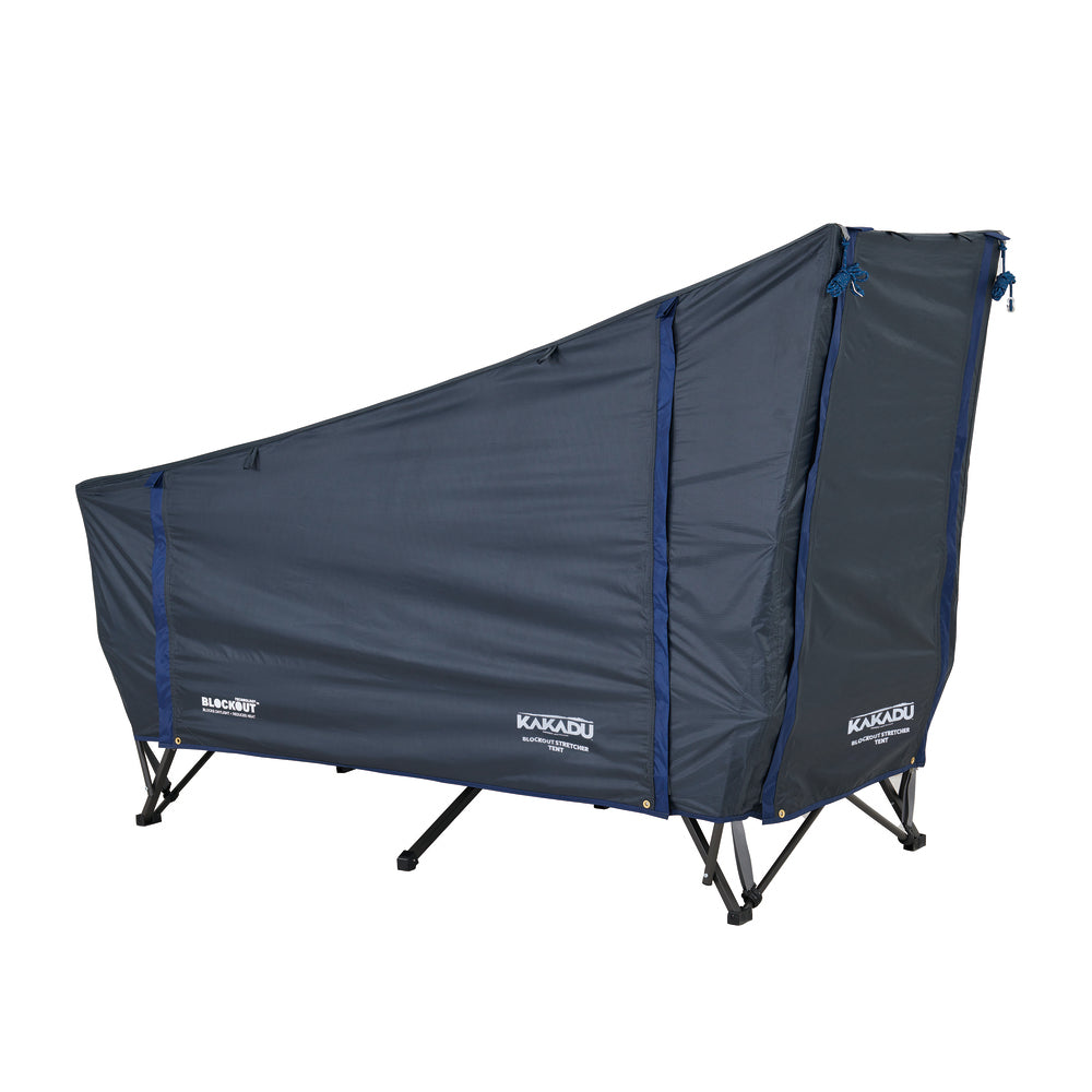 BlockOut Stretcher Tent With Awnings Closed