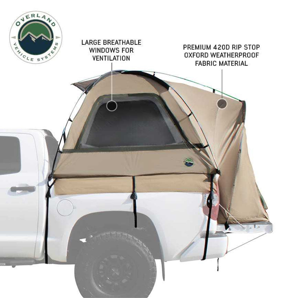 Overland Vehicle Systems Truck Bed Tent - Light Duty - 2-3 Persons premium 420D Rip Stop Material