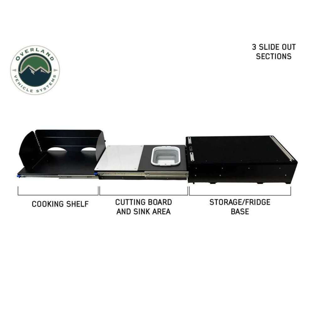 Overland Vehicle Systems Camp Cargo Box Kitchen With Slide Out Sink, Cooking Shelf and Work Station