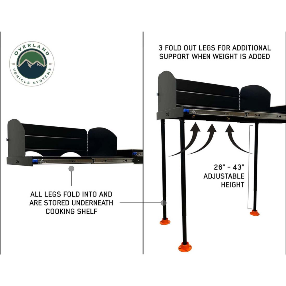 Overland Vehicle Systems Camp Cargo Box Kitchen With Slide Out Sink, Cooking Shelf and Work Station