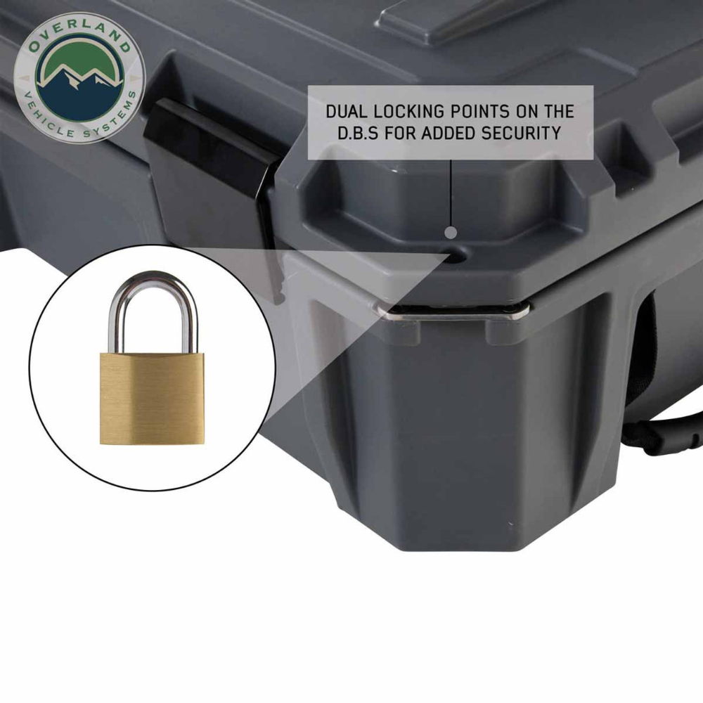 Overland Vehicle Systems
D.B.S. - Dark Grey 117 QT Dry Box With Drain and Bottle