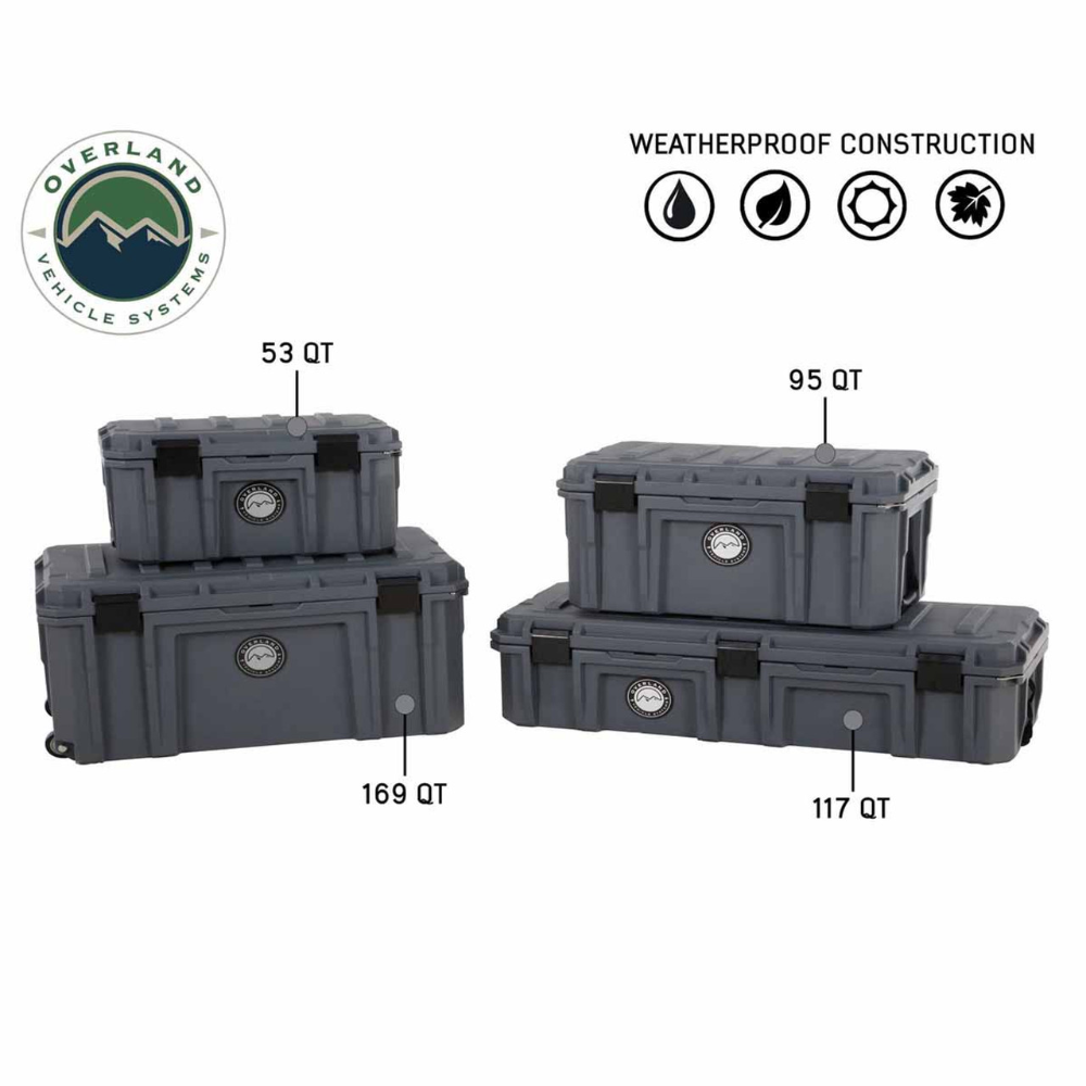 Overland Vehicle Systems
D.B.S. - Dark Grey 117 QT Dry Box With Drain and Bottle