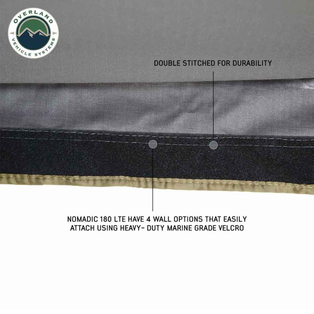 Overland Vehicle Systems HD Nomadic 180 LTE Awning - Dark Grey with Black Travel Cover Universal