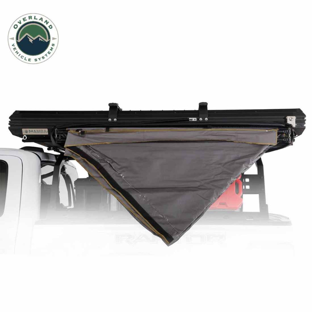 Overland Vehicle Systems HD Nomadic 180 LTE Awning - Dark Grey with Black Travel Cover Universal