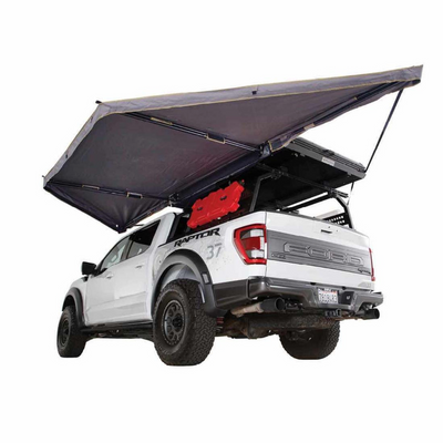Overland Vehicle Systems HD Nomadic 180 LTE Awning - Dark Grey with Black Travel Cover Universal