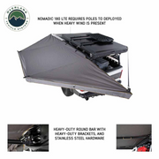 Overland Vehicle Systems HD Nomadic 180 LTE Awning - Dark Grey with Black Travel Cover Universal