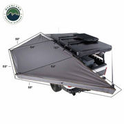 Overland Vehicle Systems HD Nomadic 180 LTE Awning - Dark Grey with Black Travel Cover Universal