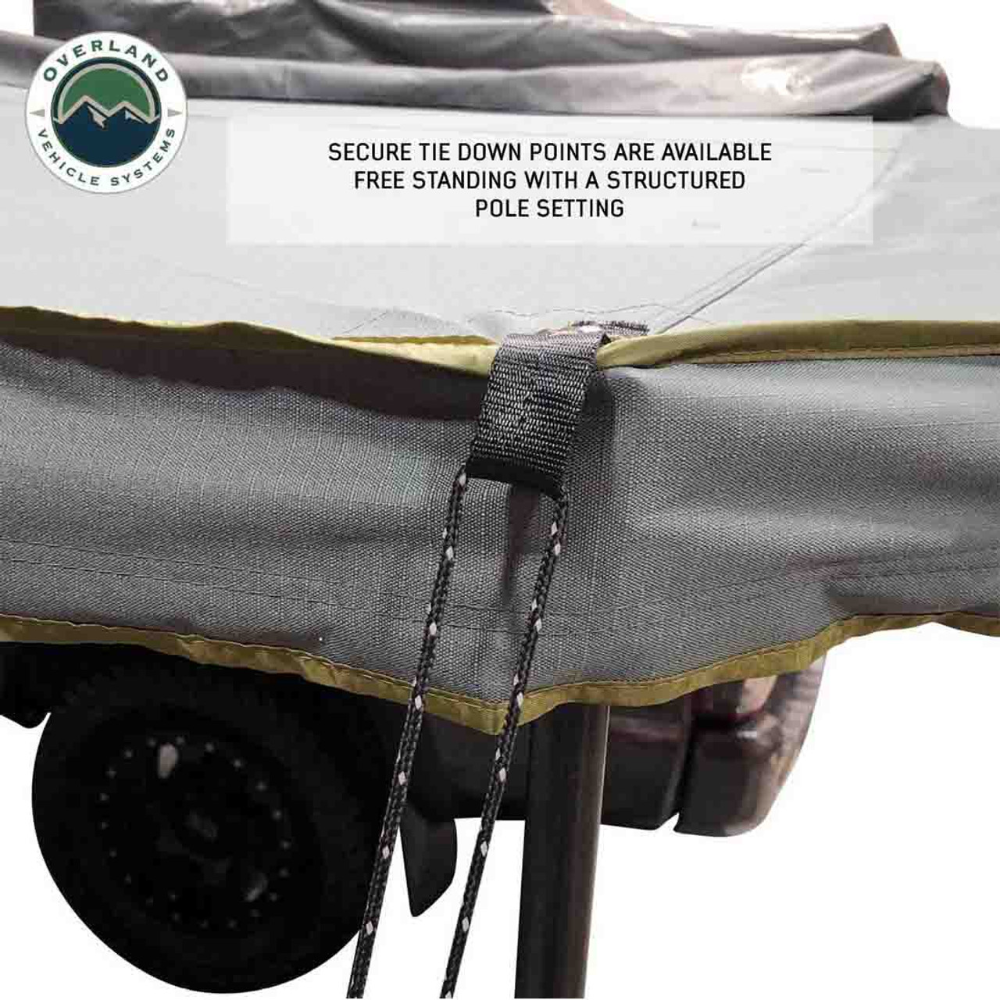 Overland Vehicle Systems HD Nomadic 180 LTE Awning - Dark Grey with Black Travel Cover Universal