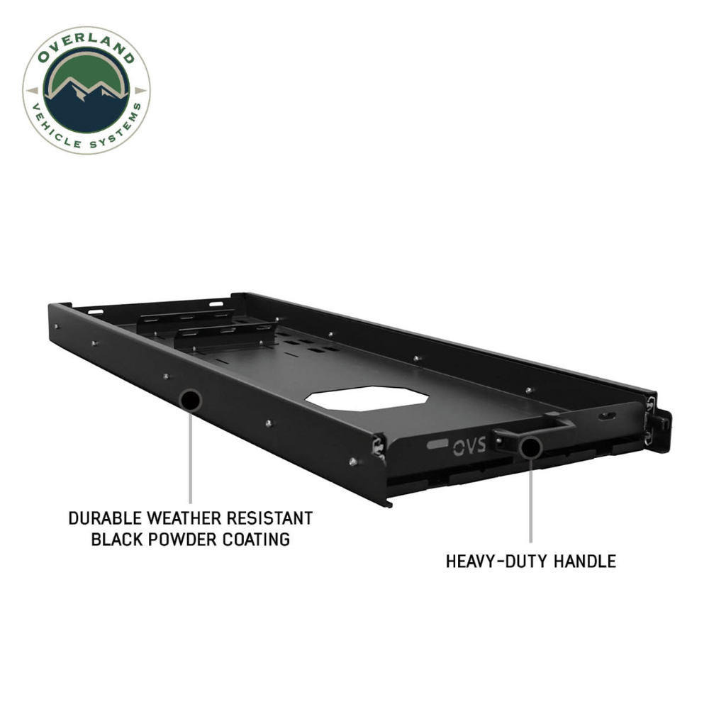 Overland Vehicle Systems Heavy Duty Fridge Slide - Black Powder Coat Universal