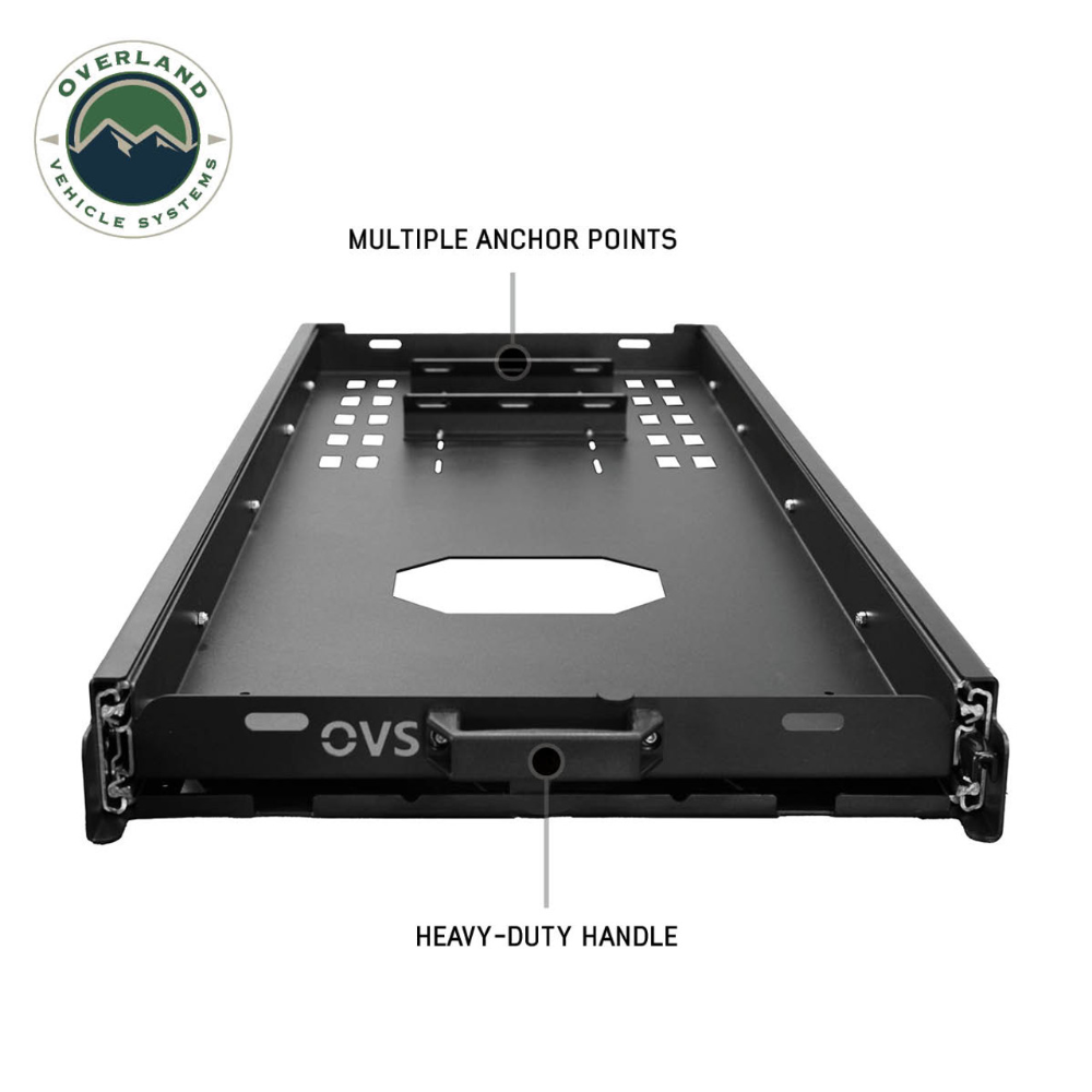 Overland Vehicle Systems Heavy Duty Fridge Slide - Black Powder Coat Universal