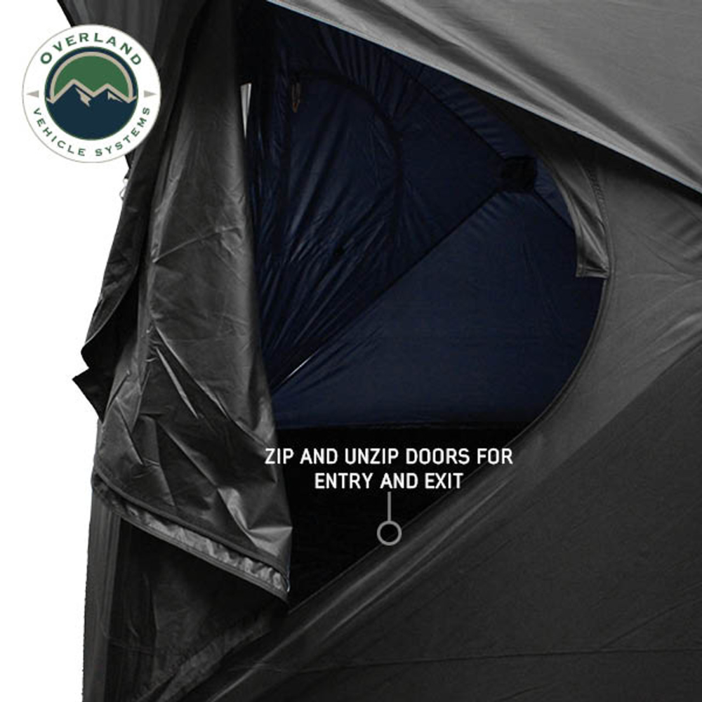 Overland Vehicle Systems Hubcentric Ground Tent - Black Body & Grey Rainfly