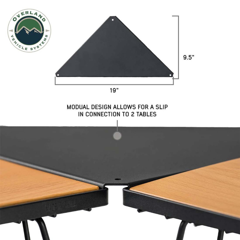 Overland Vehicle Systems Kick It Collapsible Camp Table - Wood Base & Storage Bag