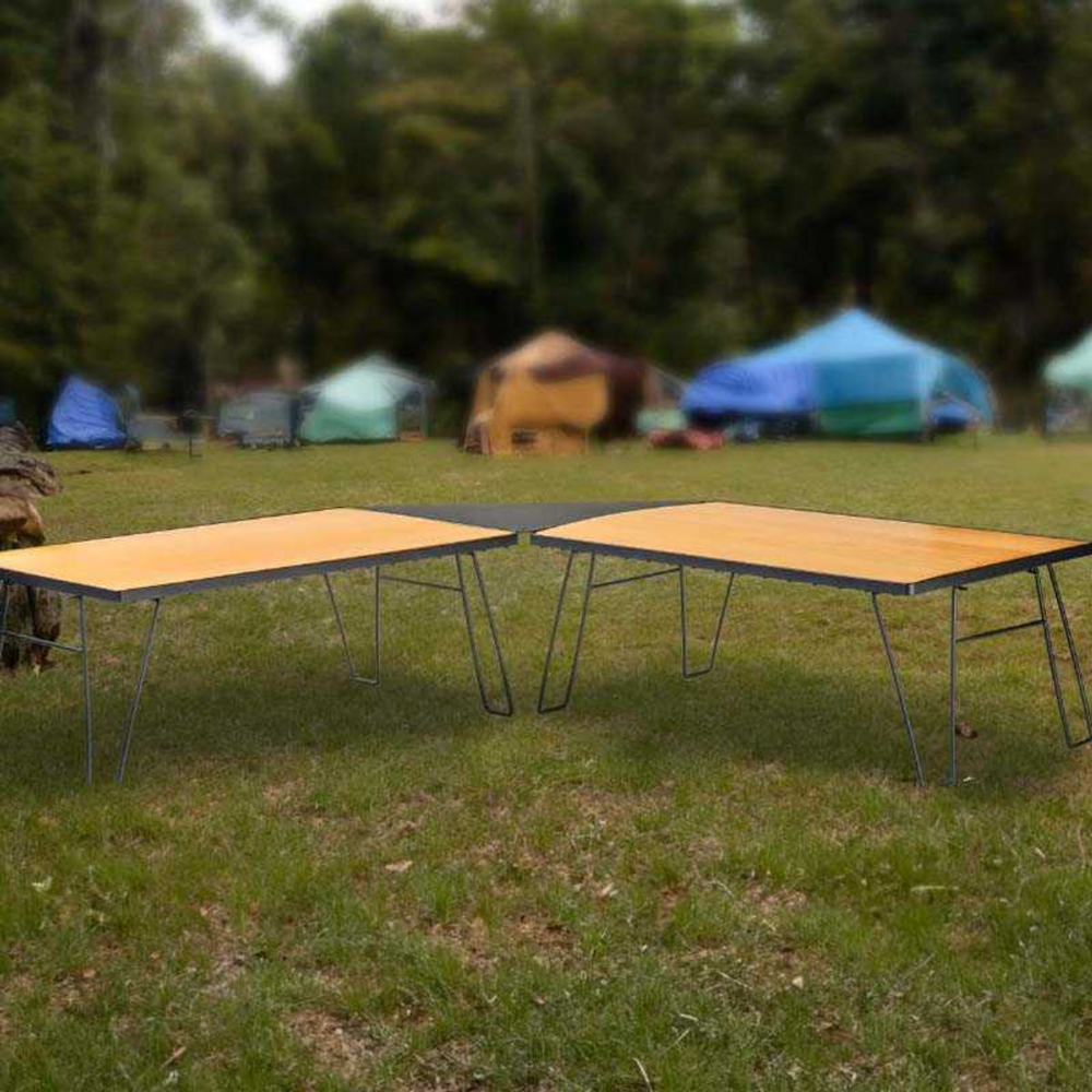 Overland Vehicle Systems Kick It Collapsible Camp Table - Wood Base & Storage Bag