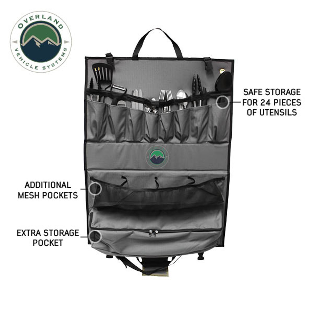 Overland Vehicle Systems Overland Kitchen Kit - 24 Piece Cooking and Utensil Kit, Hanging Carrying Case
