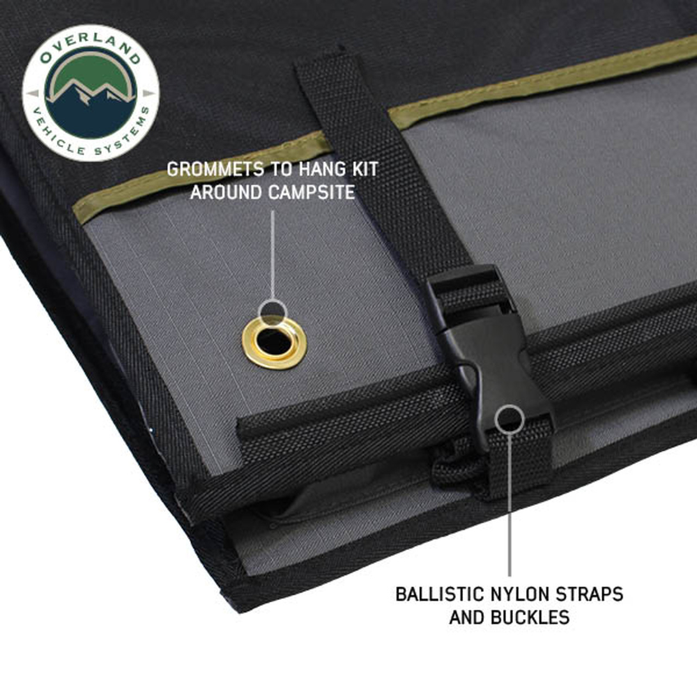 Overland Vehicle Systems Overland Kitchen Kit - 24 Piece Cooking and Utensil Kit, Hanging Carrying Case