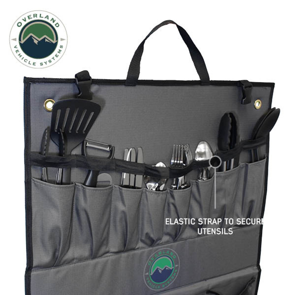 Overland Vehicle Systems Overland Kitchen Kit - 24 Piece Cooking and Utensil Kit, Hanging Carrying Case