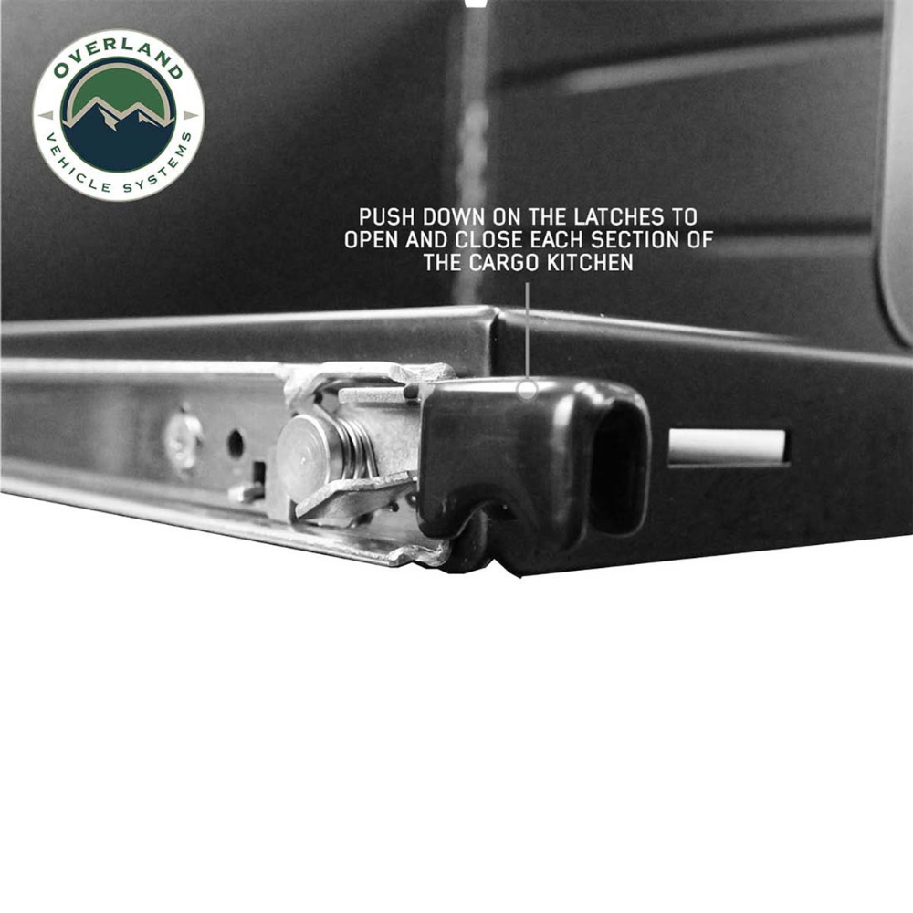 Overland Vehicle Systems Large Refrigerator Tray and Sink Slide - Black Powder Coat Universal