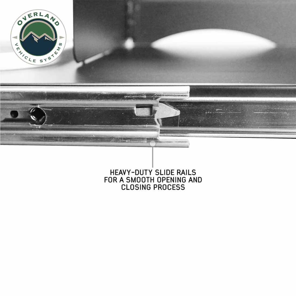 Overland Vehicle Systems Large Refrigerator Tray and Sink Slide - Black Powder Coat Universal