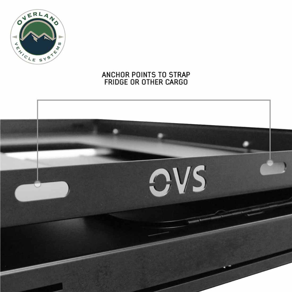 Overland Vehicle Systems Large Refrigerator Tray and Sink Slide - Black Powder Coat Universal