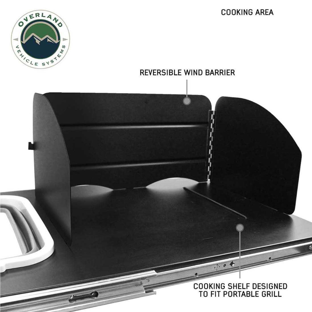 Overland Vehicle Systems Large Refrigerator Tray and Sink Slide - Black Powder Coat Universal