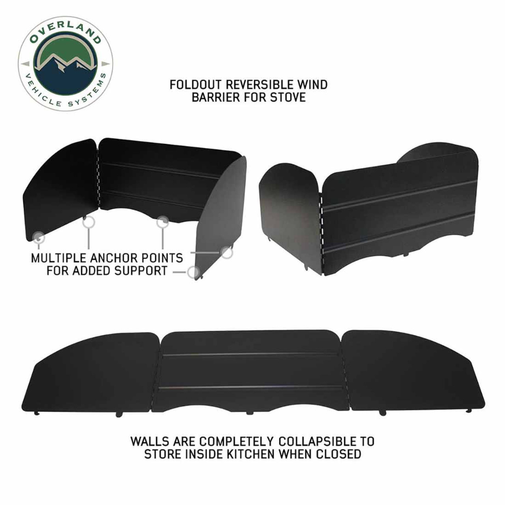 Overland Vehicle Systems Large Refrigerator Tray and Sink Slide - Black Powder Coat Universal