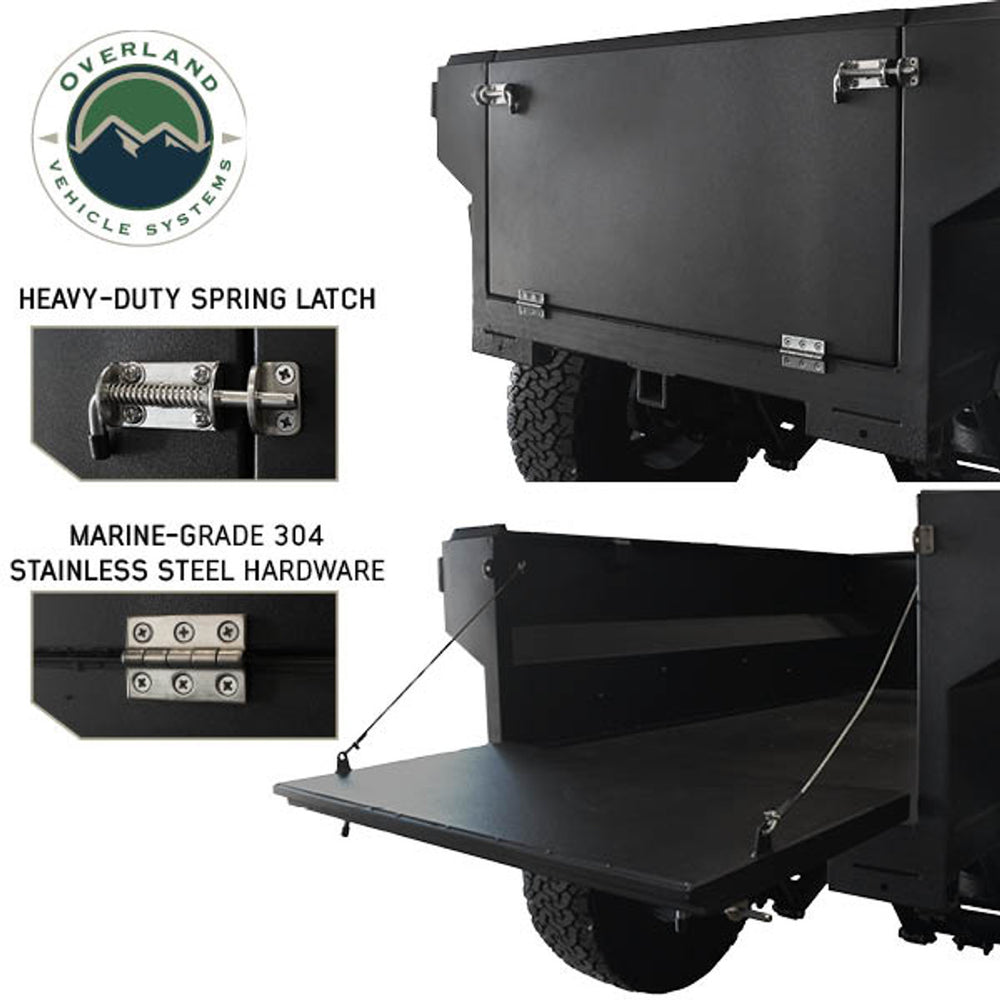 Overland Vehicle Systems Military Style Off Road Trailer With Full Articulating Suspension - back door view