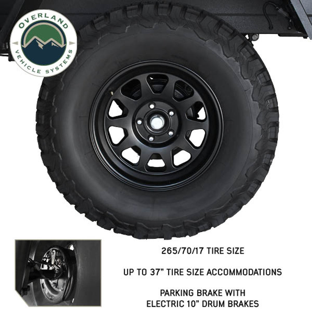 Overland Vehicle Systems Military Style Off Road Trailer With Full Articulating Suspension - tire and rim view
