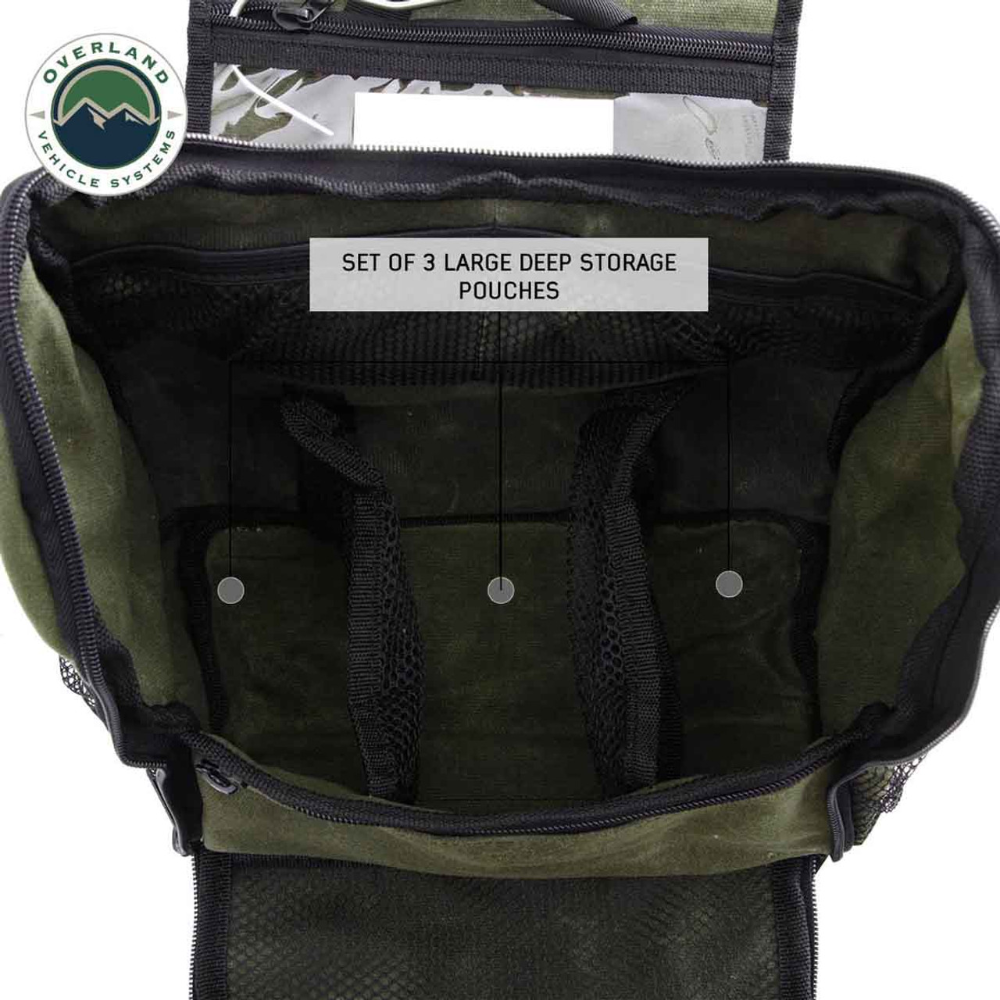 Overland Vehicle Systems Overnight Bag with Handle & Straps - #16 Waxed Canvas Storage