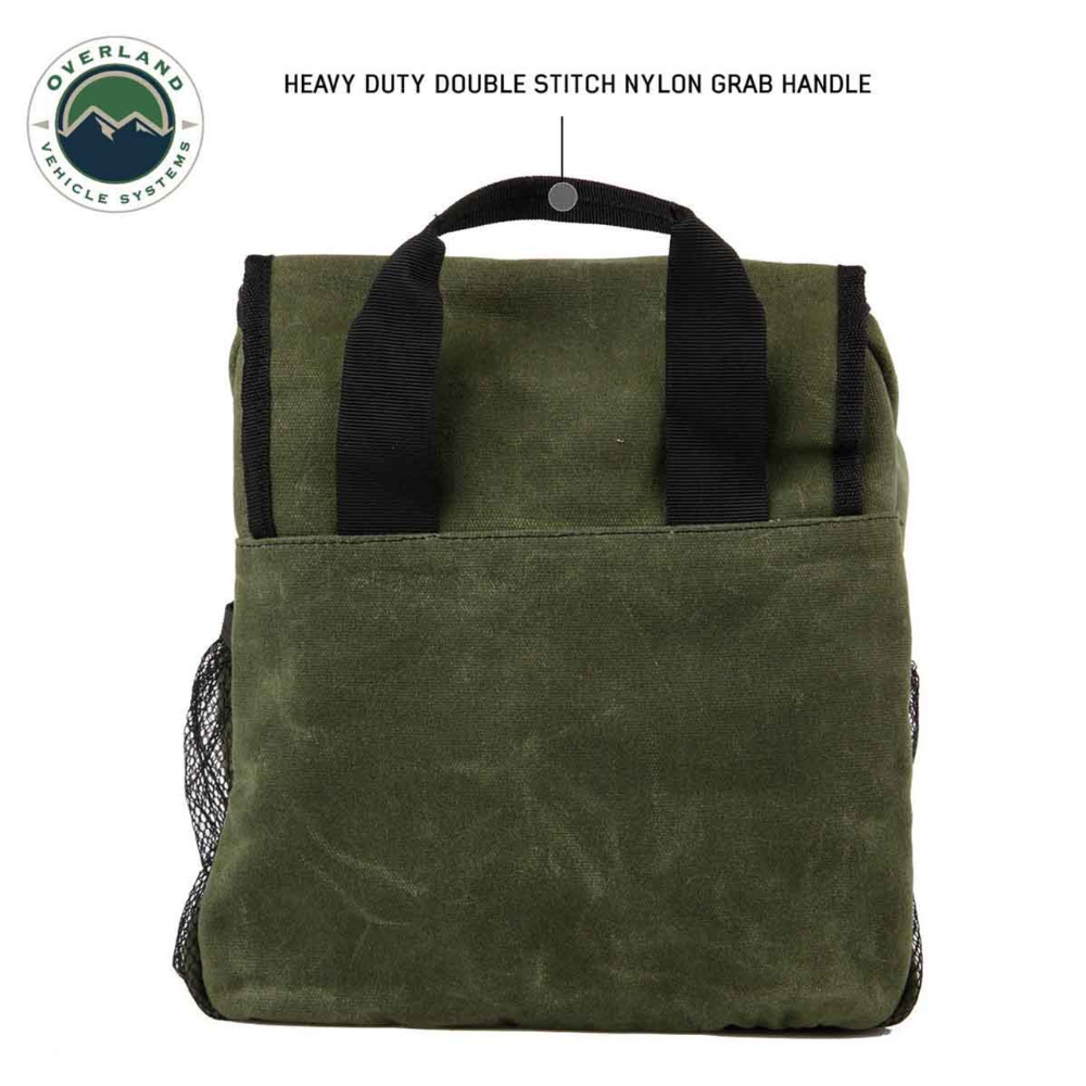 Overland Vehicle Systems Overnight Bag with Handle & Straps - #16 Waxed Canvas Storage