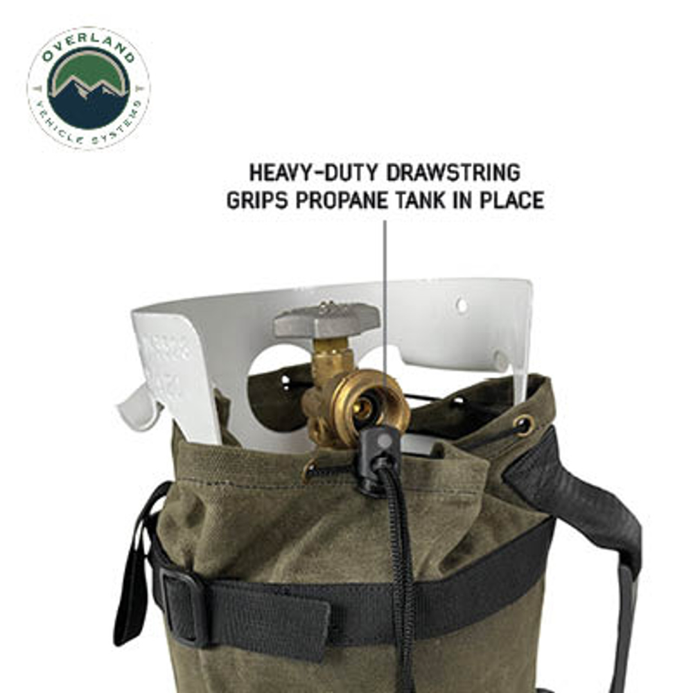 Overland Vehicle Systems Propane Bag with Handle & Straps - #16 Waxed Canvas Storage