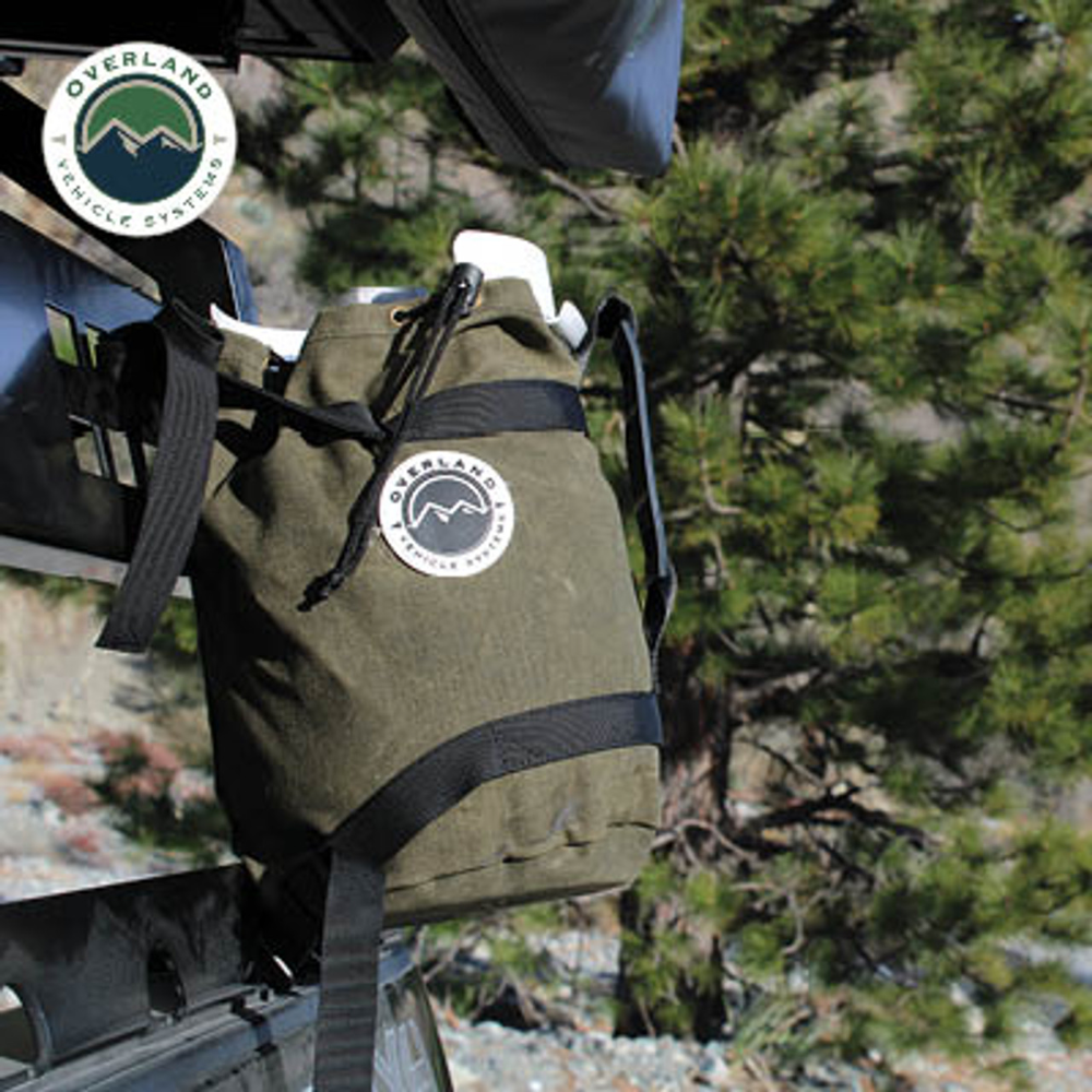 Overland Vehicle Systems Propane Bag with Handle & Straps - #16 Waxed Canvas Storage