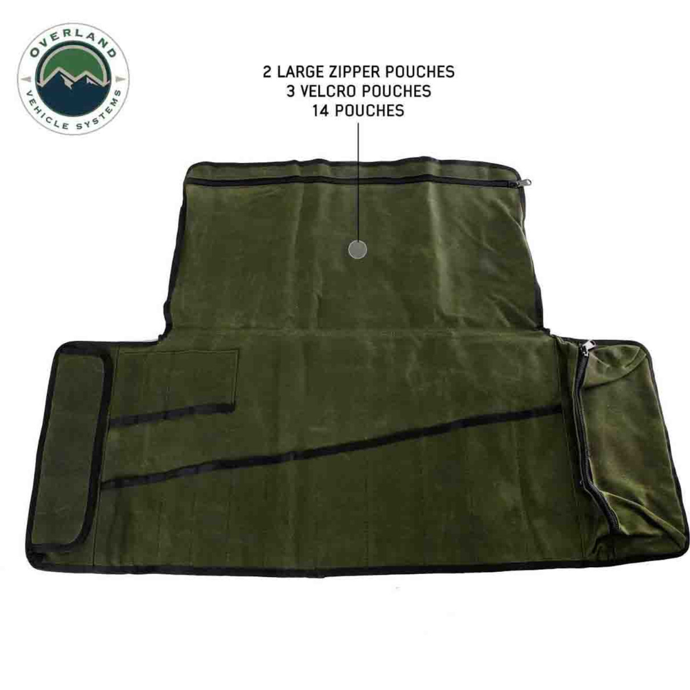 Overland Vehicle Systems Rolled General Tool Storage Bag - #16 Waxed Canvas