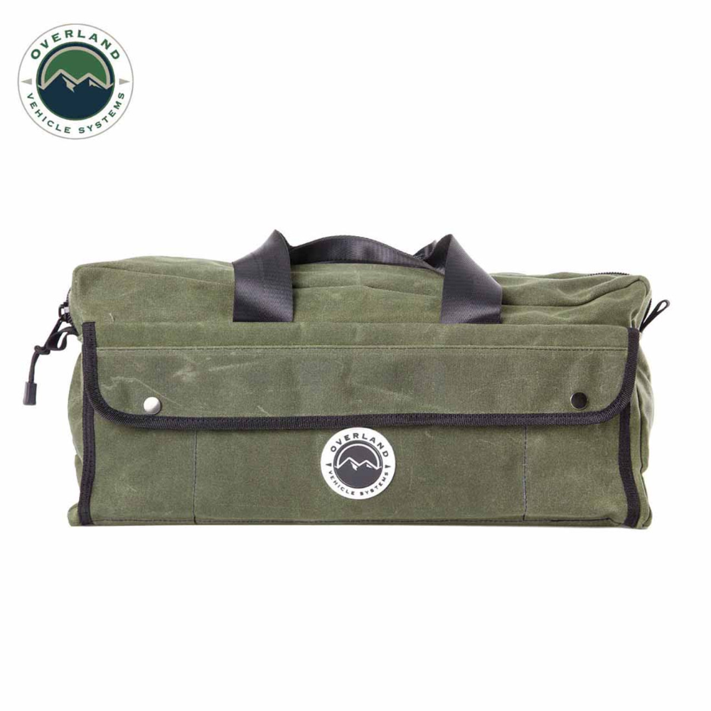 Overland Vehicle Systems Small Duffle Bag with Handle & Straps - #16 Waxed Canvas Storage