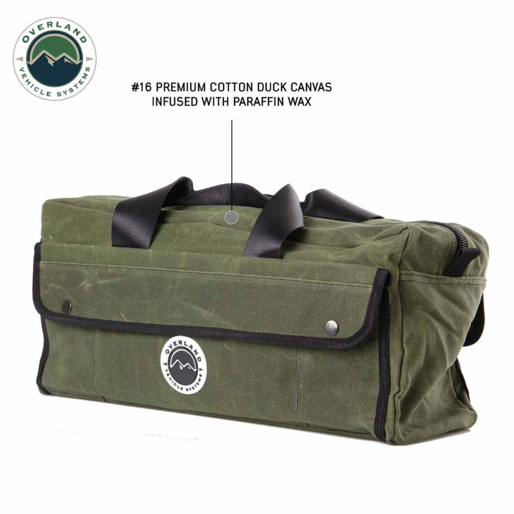 Overland Vehicle Systems Small Duffle Bag with Handle & Straps - #16 Waxed Canvas Storage