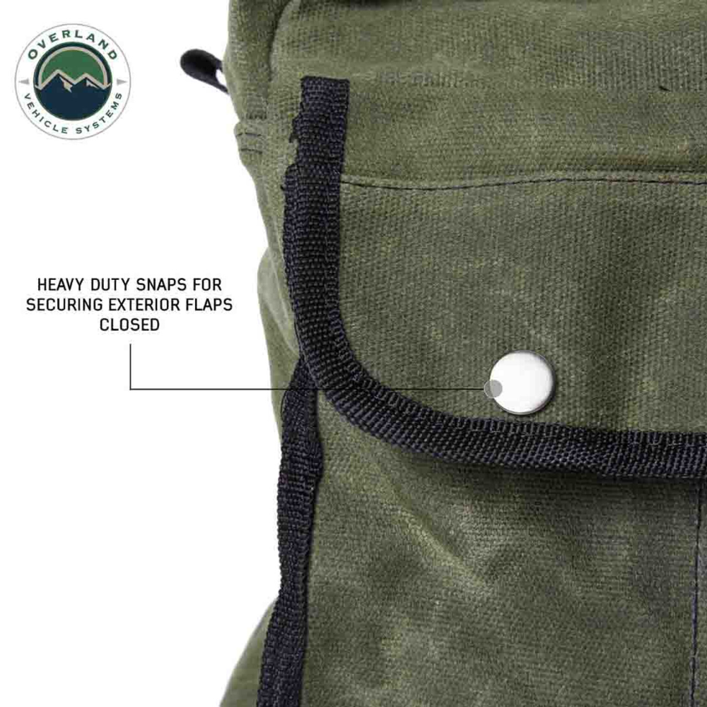 Overland Vehicle Systems Small Duffle Bag with Handle & Straps - #16 Waxed Canvas Storage